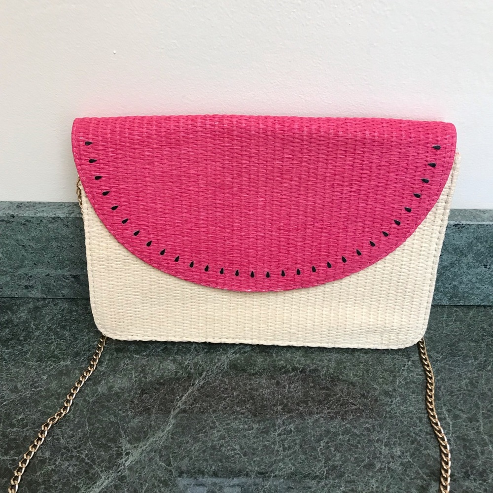Escada crossbody straw bag